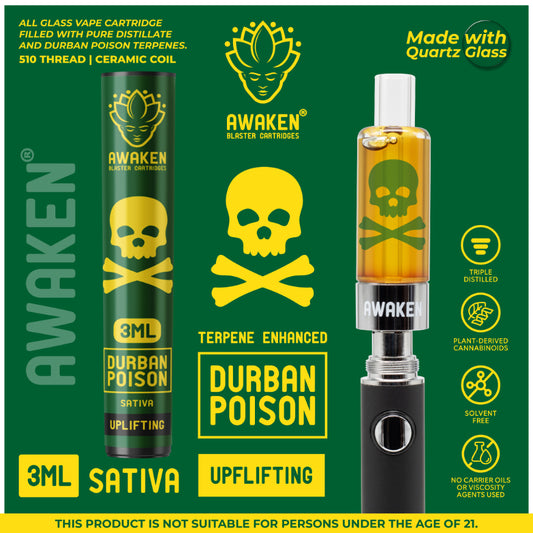 Awaken Blaster Cartridges 1ml: Durban Poison