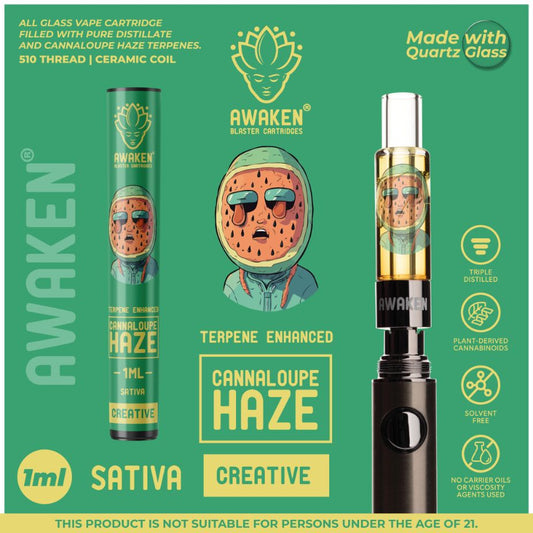 Awaken Blaster Cartridges 1ml: Cannaloupe Haze