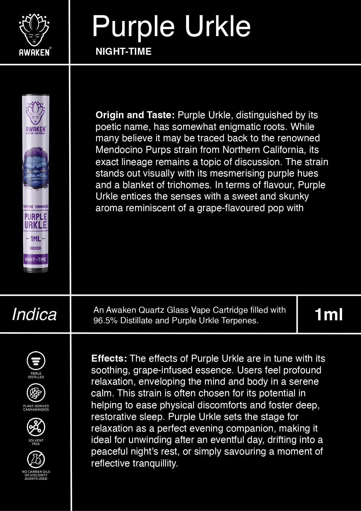 Awaken Blaster Cartridges 1ml: Purple Urkle